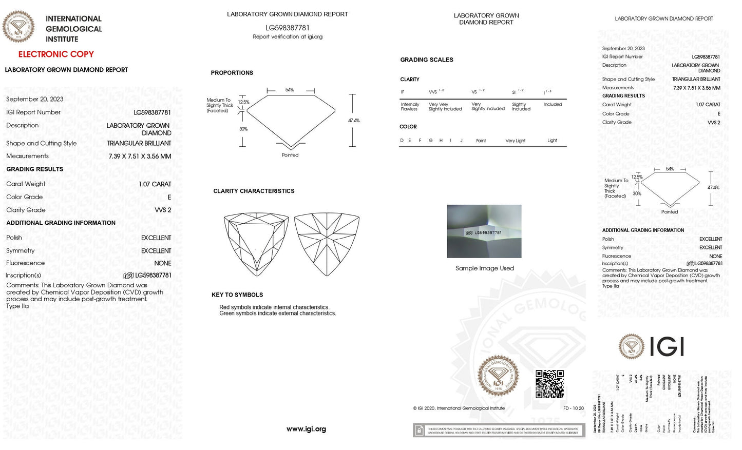 Trilliant 1.07ct E VVS2, Lab Grown diamond loose unique shaped diamond with Certified diamond | Creative diamond.