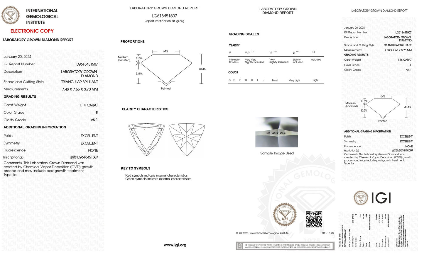 Trilliant 1.14ct E VS1 | Cleared diamond | White color diamond with IGI Certificated diamond.