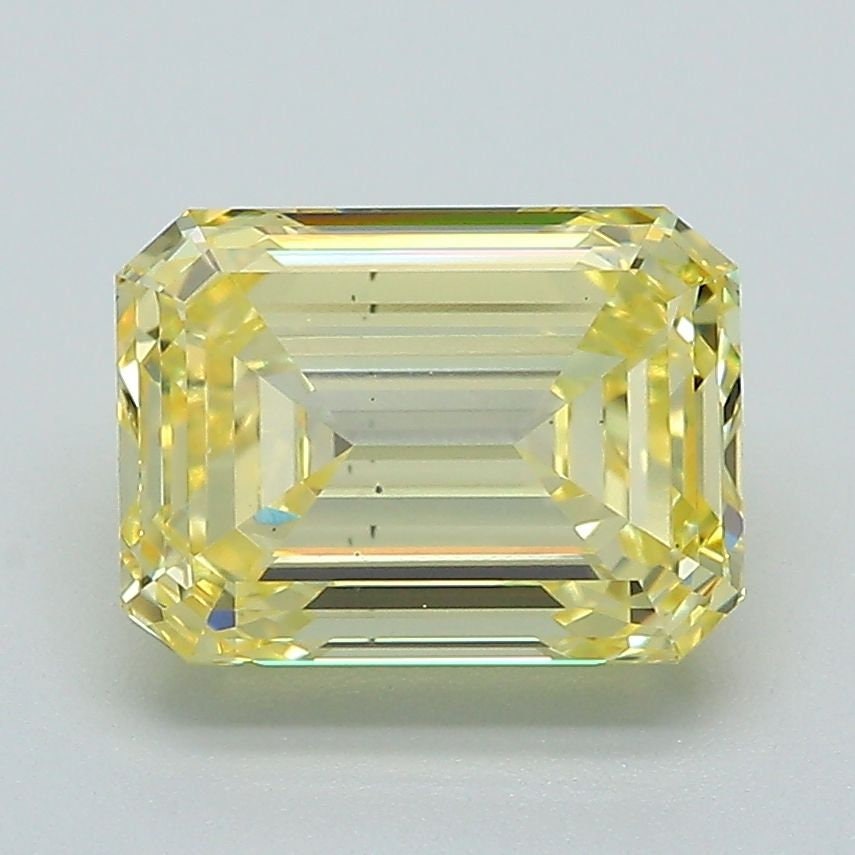 Emerald 2.68ct Fancy Intense Yellow VS2 / IGI Certified Diamond / Loose lab grown diamond for Anniversary and Engagement ring